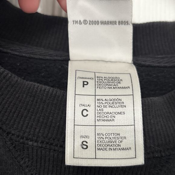 Looney Tunes Sweatshirt Mens S Black Warner Bros Studio Store Crewneck Cartoon - Picture 4 of 7